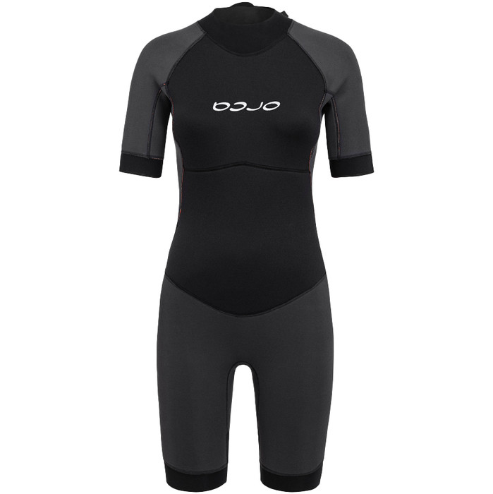 2023 Orca Womens Vitalis Back Zip Open Water Swim Shorty Wetsuit NN6Y - Black